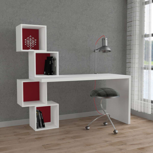 שולחן כתיבה Balance Working table לבן/אדום מסדרת Decoline