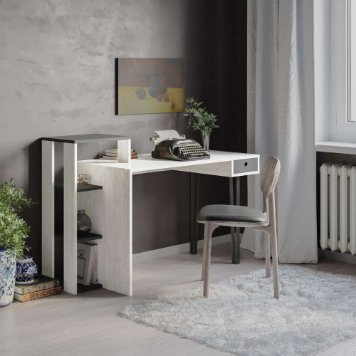 שולחן כתיבה Loyd Study Table אלון מולבן/אפור מסדרת Decoline