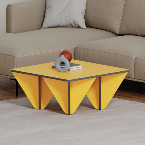שולחן סלון Diamond צהוב/אפור מסדרת Decoline