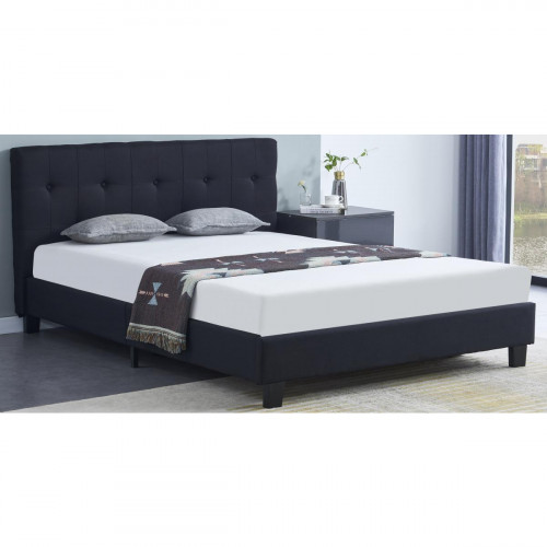 מיטה זוגית למזרן 160/200 בריפוד בד אריג דגם Allure שחור