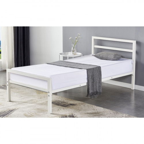 מיטת יחיד למזרן 90x190 ממתכת דגם Ralf לבן