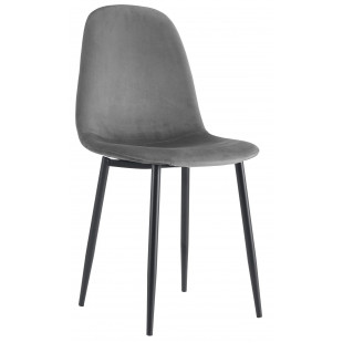 רביעיית כסאות דגם SOLNA בד קטיפתי אפור X4